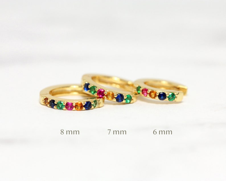 Multicolor Huggie Hoop Earrings Gold Conch Hoop Cartilage Etsy Ireland