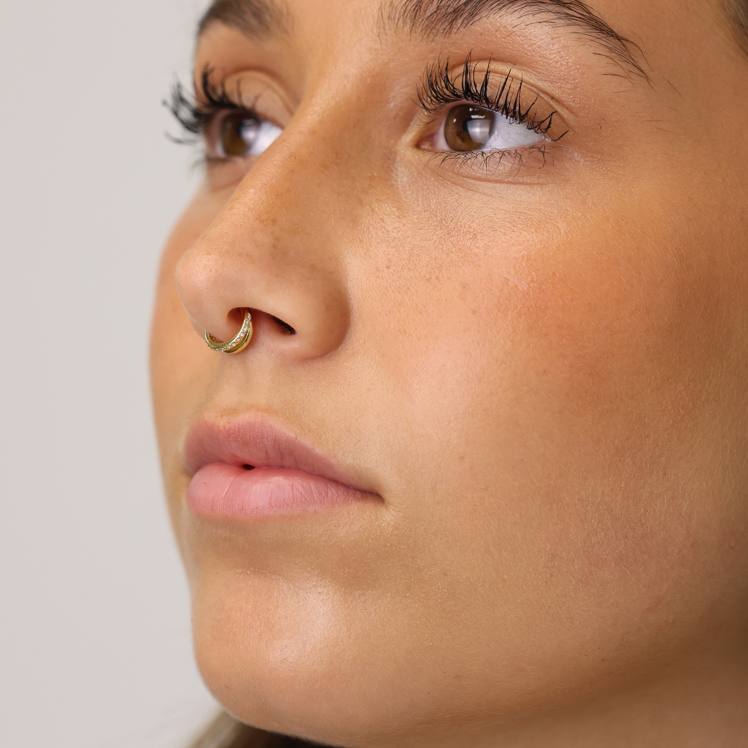 Paved Double Clicker Hoops, Nose Ring, Conch Hoop, Hoop Earring, 16G/18G Septum Hoop • Daith Hoop • Tragus Hoop • Rook Hoop