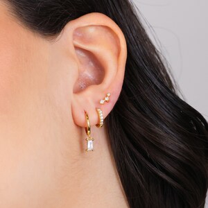 Tiny Climber Stud Earrings CZ dainty earrings gold studs small stud earrings minimalist earrings silver stud earrings image 3