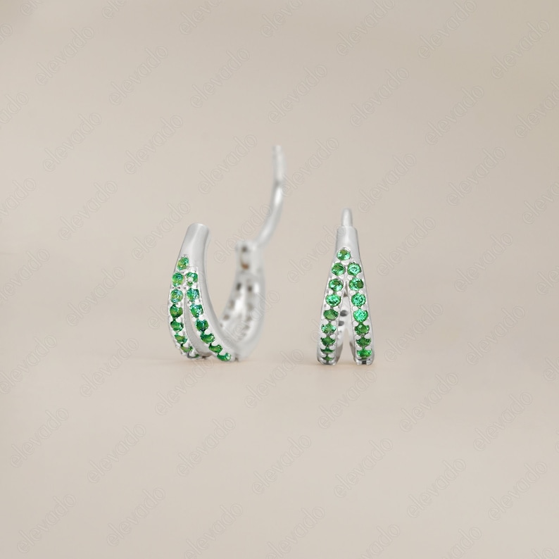 NEW Emerald Paved Rook Clicker Hoops, Helix Ring, Pave Hoop, Hoop
