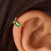 18G Emerald Cartilage Hoop Earrings • celestial tragus earrings • tiny hoop earrings • cartilage hoop earrings • helix hoop • small hoop