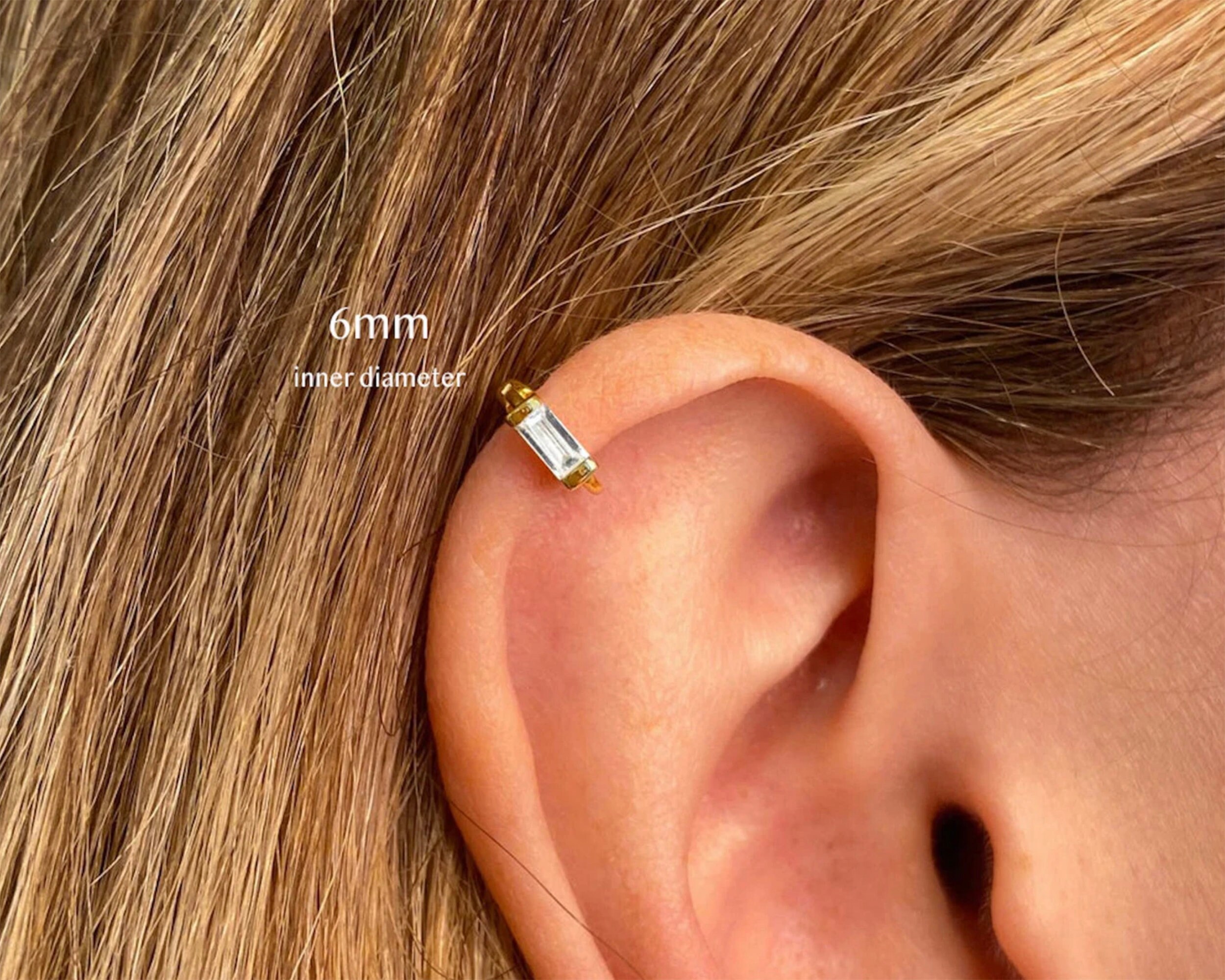 りっちくん 　Mini stone hoop Amazon.com: Small Silver Iridescent Crystal Hoop Earrings 1