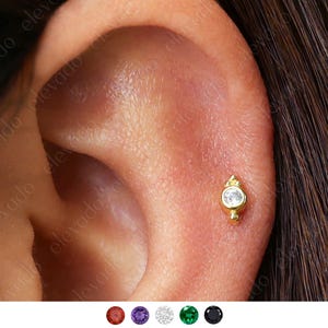 18G/16G Tiny Tear Drop Internally Threaded Labret Stud • Cartilage Earring • Tragus • Conch Stud • Cartilage Stud • Flat back Labret