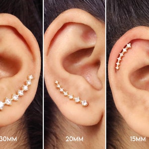 Ear Climbers ear climber ear crawler minimalist earrings silver jewelry rose gold earrings ear jacket ear cuff image 1