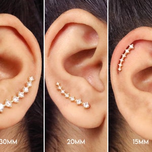 Ear Climbers ear climber ear crawler boucles doreilles minimalistes bijoux en argent boucles doreilles en or rose veste doreille brassard doreille image 1