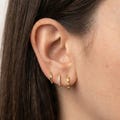 Dainty 18k Gold Plated Hoop Earring Set • Sterling Silver Huggies