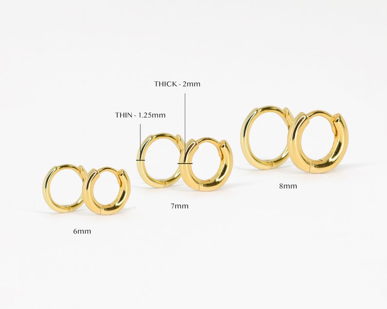 Simple Everyday Huggie Hoop Earrings rounded hoop earrings cartilage hoop gold conch hoop small helix hoop huggie tragus hoop zdjęcie 6