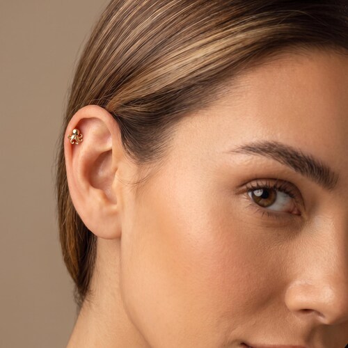 Pendiente labret de pulpo • Pendiente de cartílago con rosca interna de 18G/16G