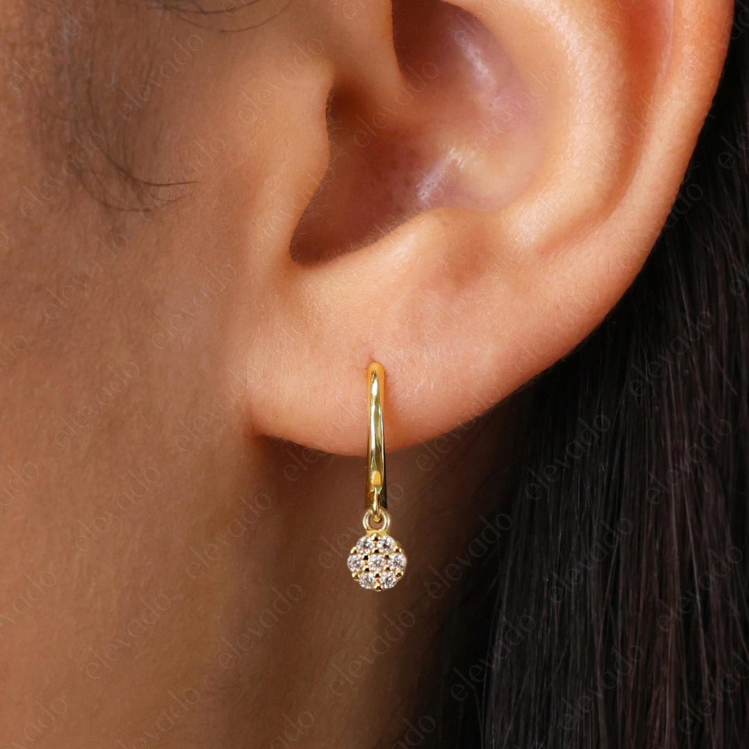 Honeybee Hoop & Iridescent Champagne Charm Earring main image 1
