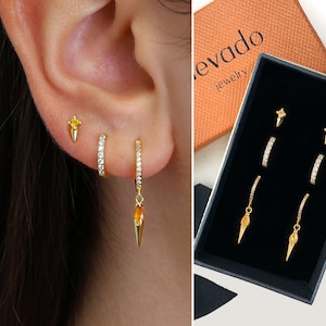 Cadeauset met verharde oorbellen met topaasoorbellen • Geboortesteen knuffeloorbel • oorbelcadeau voor haar • cadeau voor moeder • cadeauset voor de feestdagen
