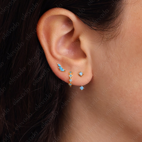Turquoise Sterling Silver Earring Set • Hypoallergenic Jewelry