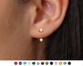 Fire Opal Front Back Earrings • opal ear jacket • dainty ear jacket • opal earrings • ear jacket earring • minimal earring • elevado jewelry