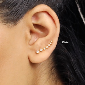 Ear Climbers ear climber ear crawler boucles doreilles minimalistes bijoux en argent boucles doreilles en or rose veste doreille brassard doreille image 3