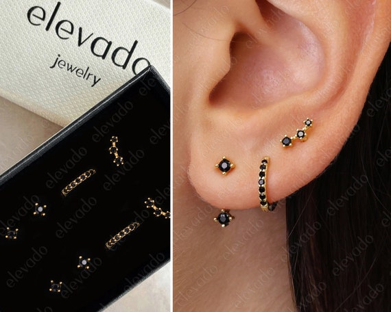 Black Stone Everyday Earring Gift Set Black Jewels Jewelry Gift
