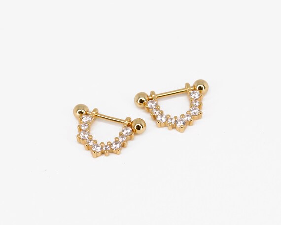 LOLIAS 21 Pairs Cartilage Earrings Stud Hoop Gold Studs 18K Stainless Steel  Screw Flat Back Earrings Hoop Earrings for Cartilage Tragus Daith Helix