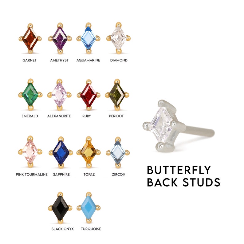 NIEUW Tiny Diamond Stud Oorbellen CZ sierlijke oorbellen gouden studs kleine stud oorbellen minimalistische oorbellen geboortesteen stud oorbellen afbeelding 5