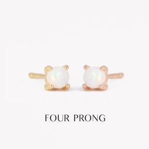 Tiny Opal Stud Earrings • dainty earrings • opal gold studs • small opal stud earrings • minimalist earrings • elevado jewelry