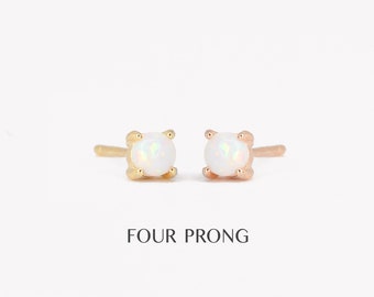 Tiny Opal Stud Earrings • dainty earrings • opal gold studs • small opal stud earrings • minimalist earrings • elevado jewelry