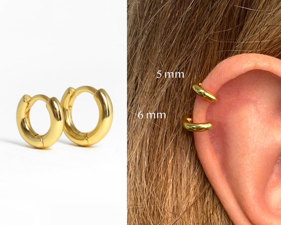 Tragus Hoop Earring 5mm 6mm Tiny Clicker Hoop Earring Tiny
