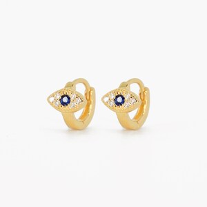 Boucles d'oreilles 18G Evil Eye Cartilage Hoop boucles d'oreilles tragus oculaires bijoux élevés petit cerceau d'hélice de cartilage boucles d'oreilles minimalistes image 6