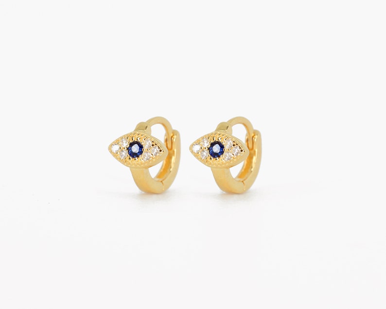 Boucles d'oreilles 18G Evil Eye Cartilage Hoop boucles d'oreilles tragus oculaires bijoux élevés petit cerceau d'hélice de cartilage boucles d'oreilles minimalistes image 6