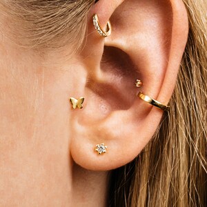 20G Tiny Butterfly Screw Back Earrings butterfly stud earrings dainty earring minimalist earring tiny studs gold stud earrings image 7