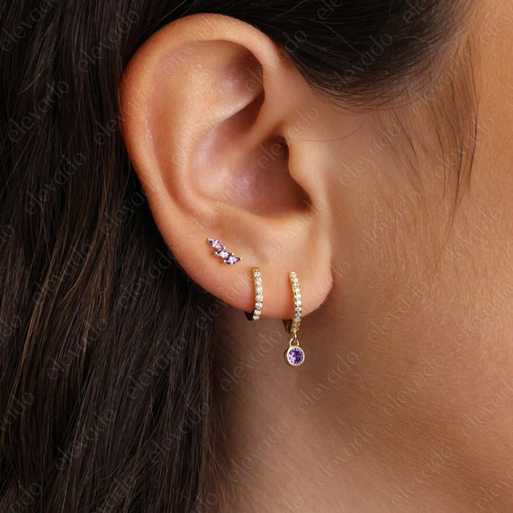 Orecchini a cerchio Huggie in argento sterling, argento o oro con