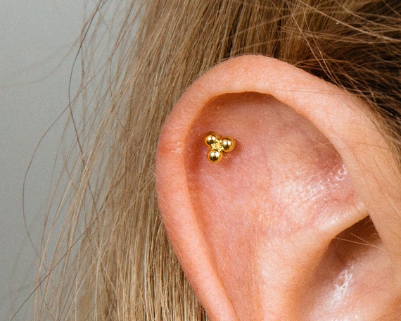 Tiny Bead Cartilage Stud Earrings Screw Back Earrings Conch