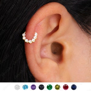 Sapphire Daith Clicker Hoops • 16G/18G/20G • Sapphire Nose Ring • Conch Hoop • Clicker Hoops • Septum Ring • Cartilage Hoops • Daith Hoops