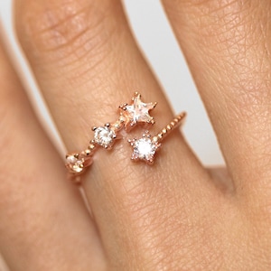 Star Rings For Women • dainty ring • star ring • minimalist ring • celestial jewelry • statement ring • star jewelry • stargazer
