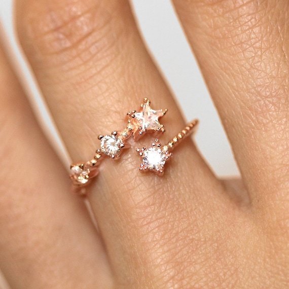 apilar distrito Retencion Anillos de estrellas para mujeres anillo delicado anillo - Etsy España