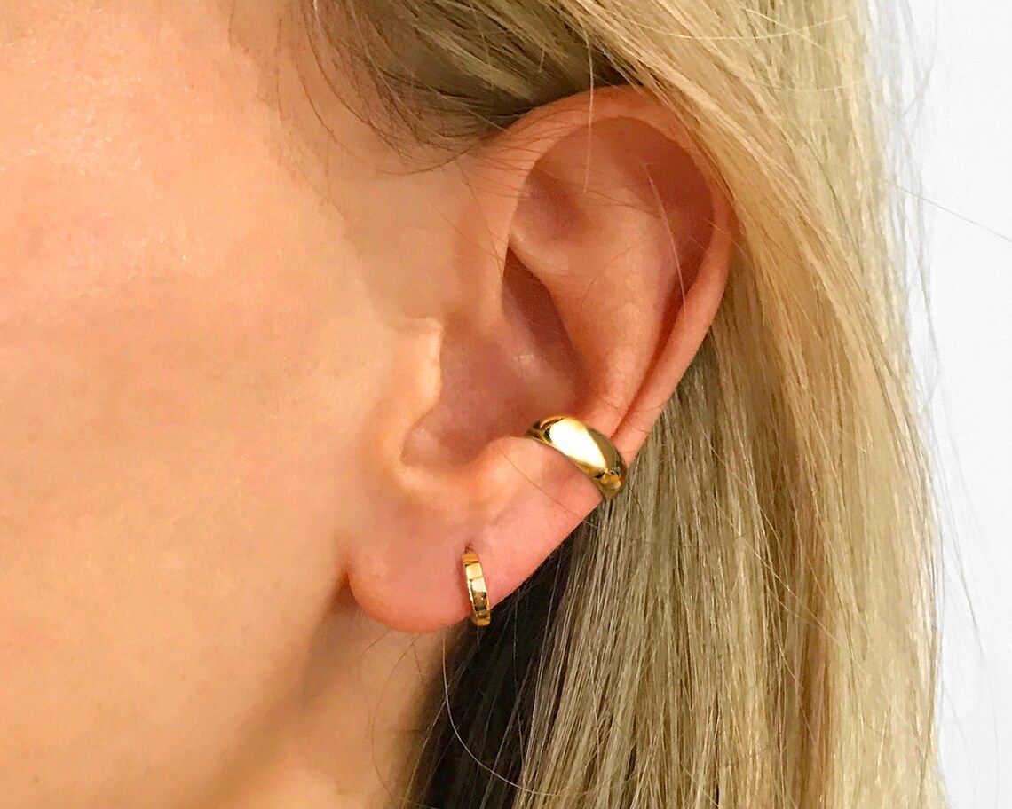 Thick Ear Cuff Ear Cuff No Piercing Gold Ear Cuff Ear Etsy