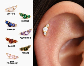 18G/16G sierlijke klimmer platte achterkant Labret Stud • Kraakbeen oorbel • Tragus • Conch Stud • Kraakbeen Stud • Platte achterkant Labret • Cadeau voor haar