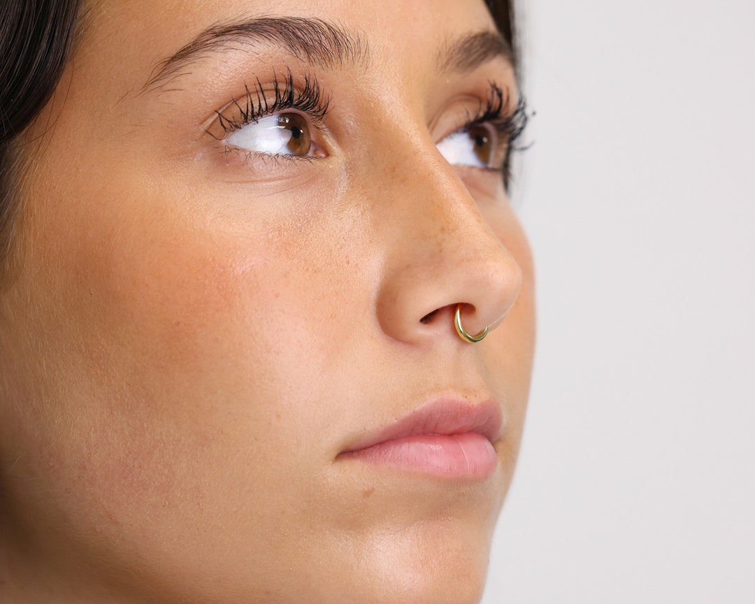 Solid Hoop Earring Nose Ring Conch Hoop Septum Ring Etsy