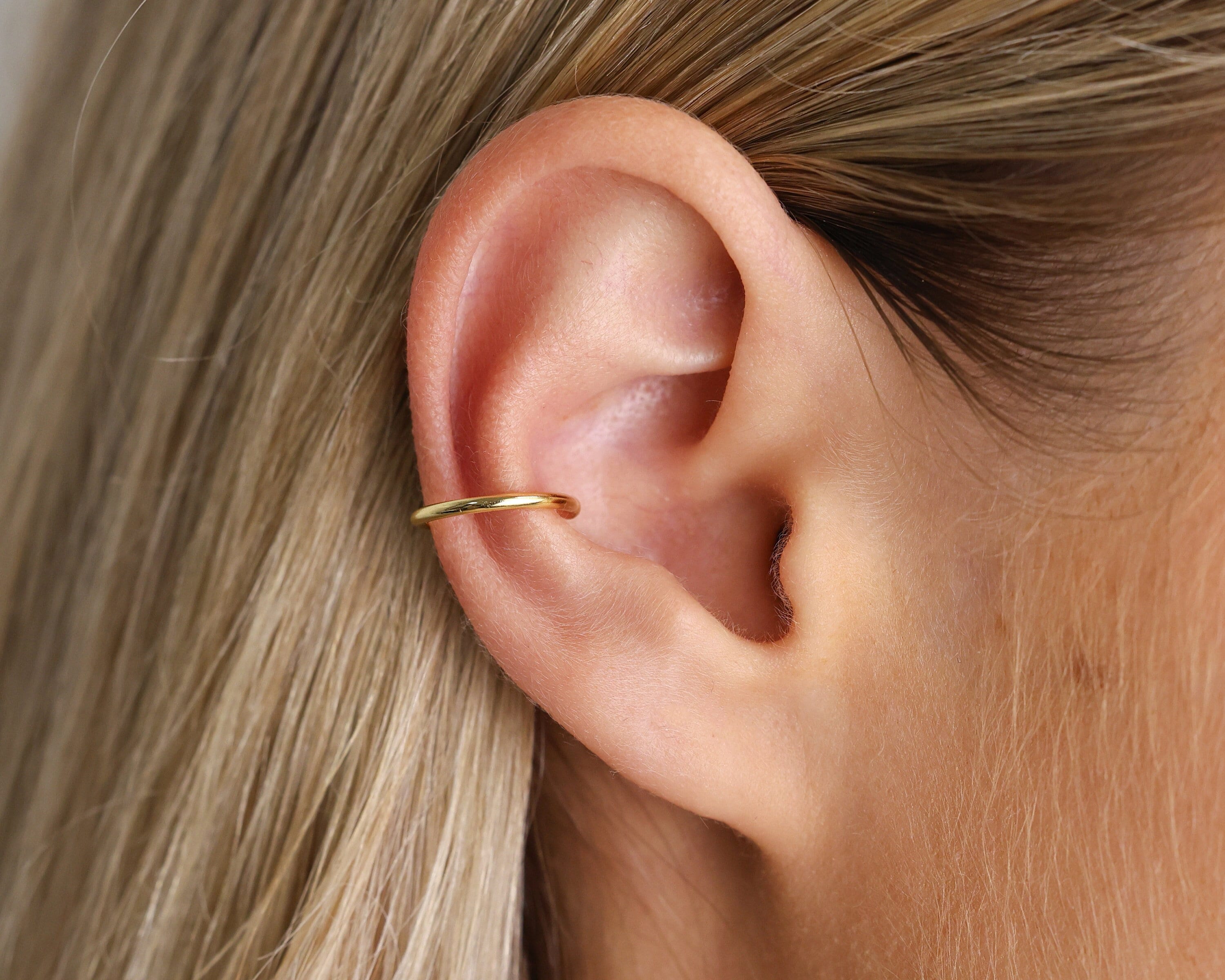 Simple Band Ear Cuff • ear cuff no piercing • gold ear cuff • ear 