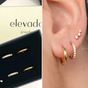 Huggie Hoop Earring Gift Set • earring set • gift ready • gift for her • gift for mom • Christmas gift • gift set • minimalist jewelry