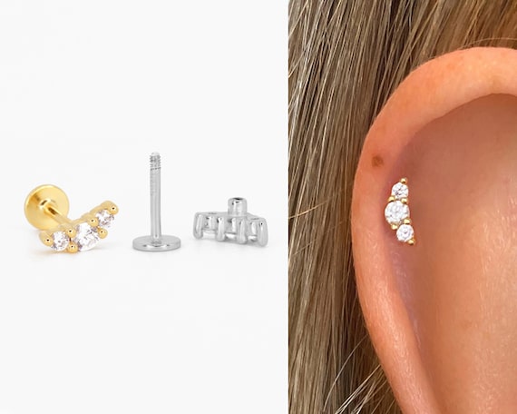 20G/18G/16G Bead Cartilage Flat Back Labret Stud Earrings Conch Earrings  Tiny Stud Earring Cartilage Stud Helix Stud Tragus Studs 