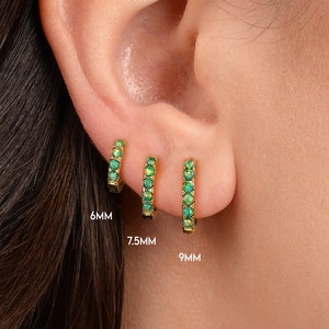 Garden Green Opal Huggie Hoop Earrings • gold hoop earring • dainty hoop earrings • opal hoops • elevado jewelry • minimalist jewelry