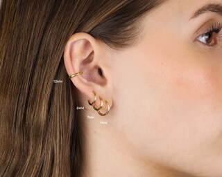 MILACOLATO Set 4 Orecchini Huggie E Borchie In Oro E Argento - Ipoallergenici Con CZ Per Piercing Multipli