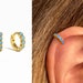 18G Turquoise Bezel Cartilage Hoop Earrings • tragus earrings • tiny hoop earrings • cartilage hoop earrings • helix hoop • small hoop 