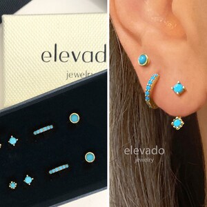 Turquoise Front Back Earring Gift Set • turquoise jewelry • gift ready • gift for her • gift for mom • stocking stuffer • christmas jewelry