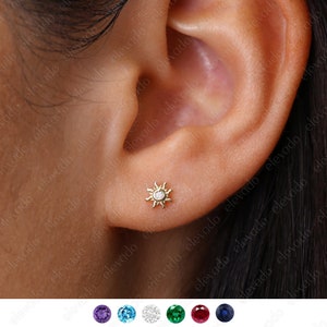 Sun Studs • dainty earrings • sun stud earrings • gold sun earrings • gold stud earrings • tiny stud earrings • small earrings
