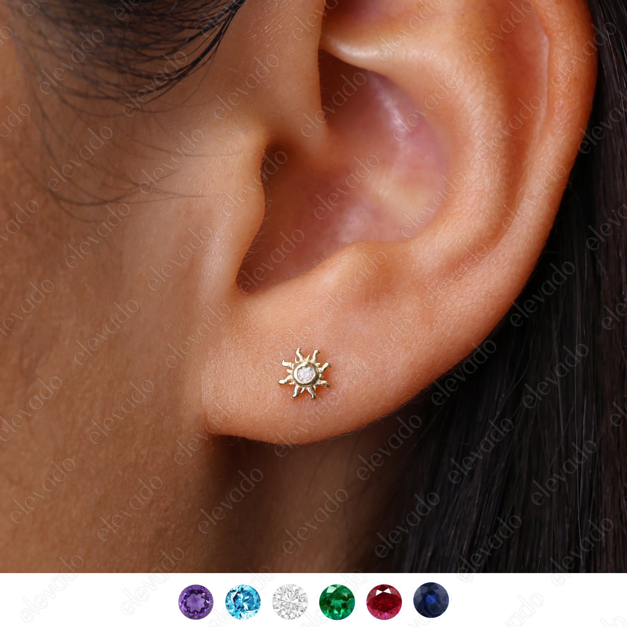 Sun Studs • dainty earrings • sun stud earrings • gold sun earrings • gold stud earrings • tiny stud earrings • small earrings