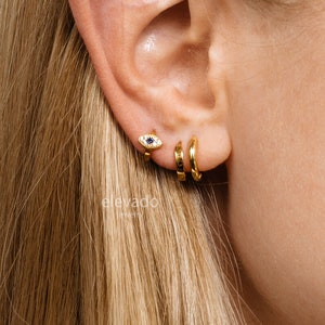 Boucles d'oreilles 18G Evil Eye Cartilage Hoop boucles d'oreilles tragus oculaires bijoux élevés petit cerceau d'hélice de cartilage boucles d'oreilles minimalistes image 5