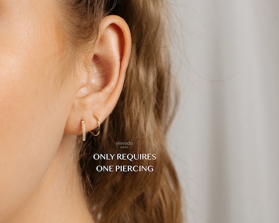 18K Yellow Gold Spiral Hoop Earrings | Essence Collection | Cadar