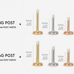 20G/18G/16G Tiny Climber Flat Back Labret Stud Earring tragus stud gold conch earrings cartilage helix stud flat back labret stud image 5