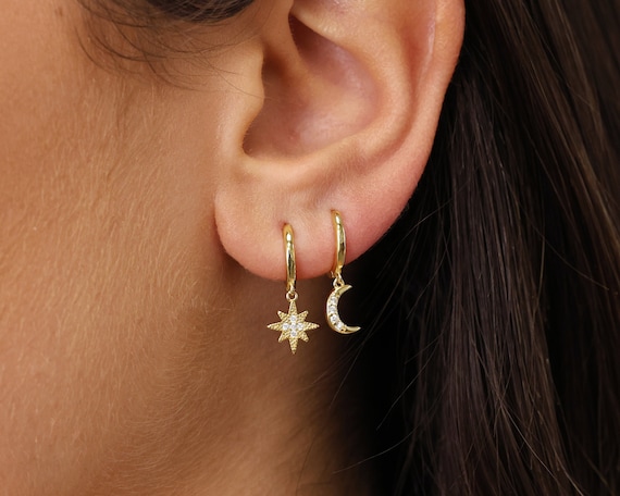Gold Star Hoop Earrings | Yours Clothing