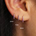Amethyst Huggie Hoop Earrings • 18k Gold Plated Sterling Silver