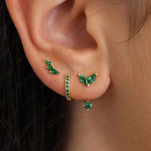 Emerald Marquise Front Back Set by Elevado • perfect earrings for her • gift for her • birthstone earrings • holiday gift • christmas gift