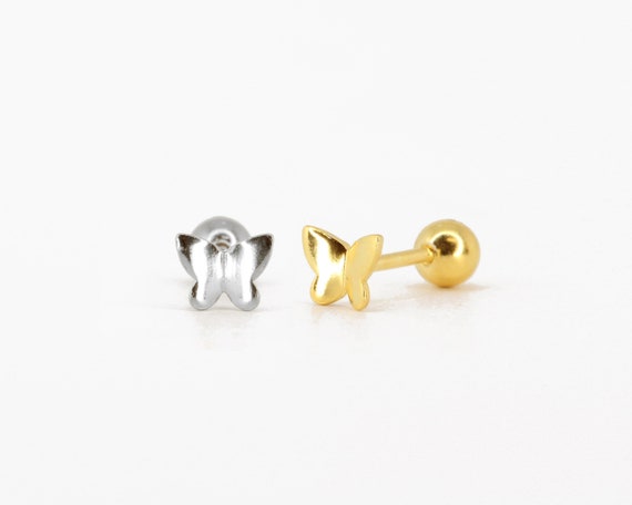 20G Tiny Butterfly Screw Back Earrings Butterfly Stud Earrings Dainty Earring Minimalist Earring Tiny Studs Gold Stud Earrings Etsy New Zealand